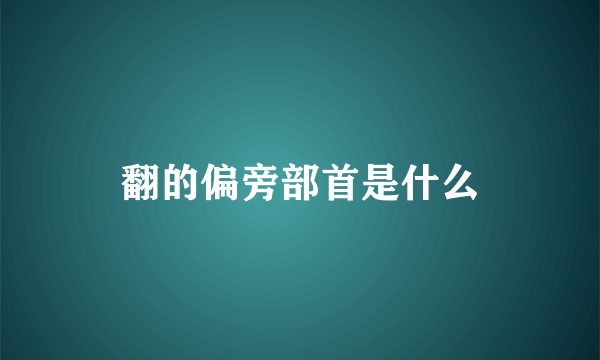 翻的偏旁部首是什么