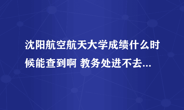 沈阳航空航天大学成绩什么时候能查到啊 教务处进不去 现在怎么查啊也不知道怎么登陆啊，密码和用户名是什