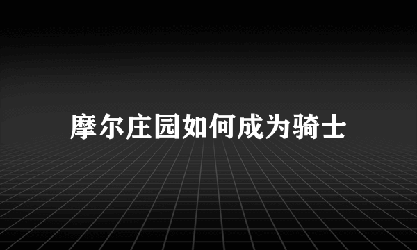 摩尔庄园如何成为骑士