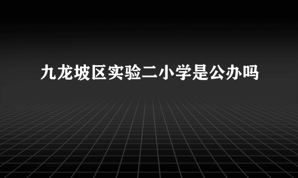 九龙坡区实验二小学是公办吗