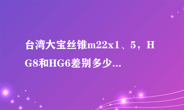 台湾大宝丝锥m22x1、5，HG8和HG6差别多少，请教各位大拿