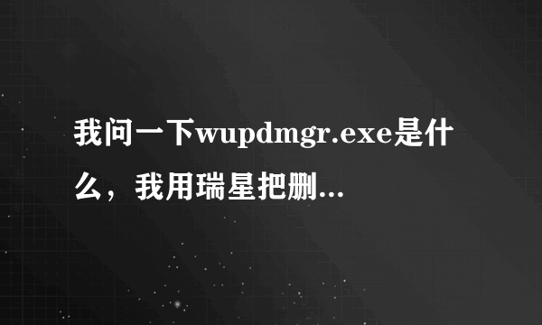 我问一下wupdmgr.exe是什么，我用瑞星把删了，对系统有影响吗？