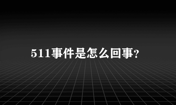 511事件是怎么回事？