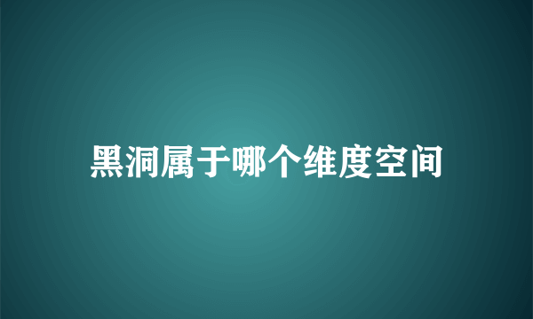 黑洞属于哪个维度空间