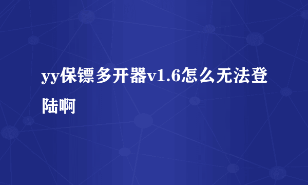 yy保镖多开器v1.6怎么无法登陆啊