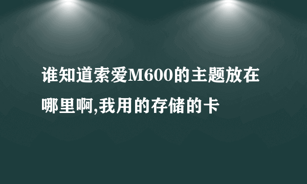 谁知道索爱M600的主题放在哪里啊,我用的存储的卡