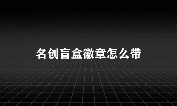 名创盲盒徽章怎么带