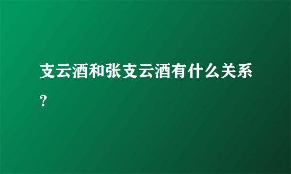 支云酒和张支云酒有什么关系？