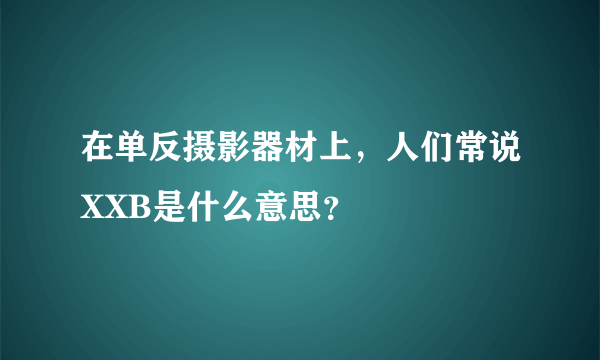 在单反摄影器材上，人们常说XXB是什么意思？