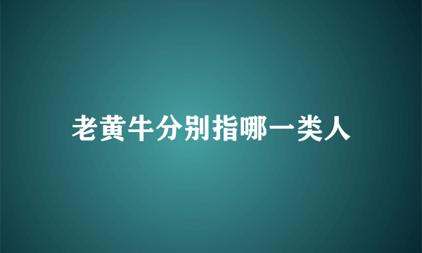 老黄牛分别指哪一类人