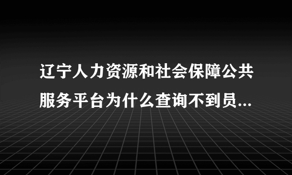 辽宁人力资源和社会保障公共服务平台为什么查询不到员工信息了