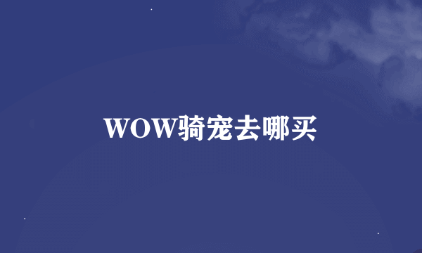 WOW骑宠去哪买