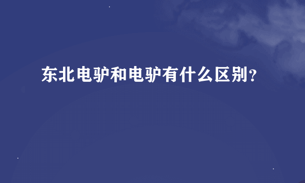 东北电驴和电驴有什么区别？