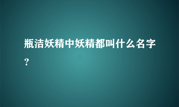 瓶洁妖精中妖精都叫什么名字？