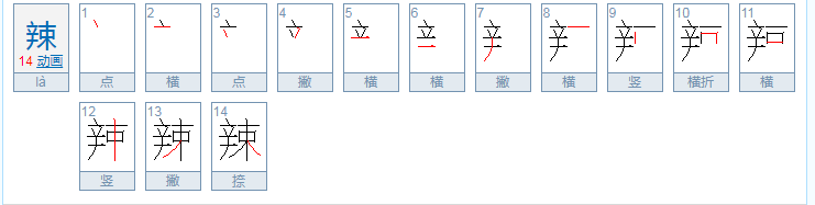 辣字查什么偏旁