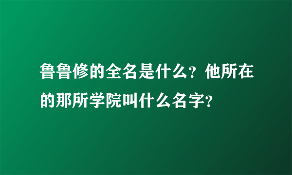 鲁鲁修的全名是什么？他所在的那所学院叫什么名字？