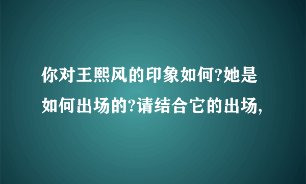 你对王熙风的印象如何?她是如何出场的?请结合它的出场,