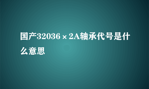 国产32036×2A轴承代号是什么意思