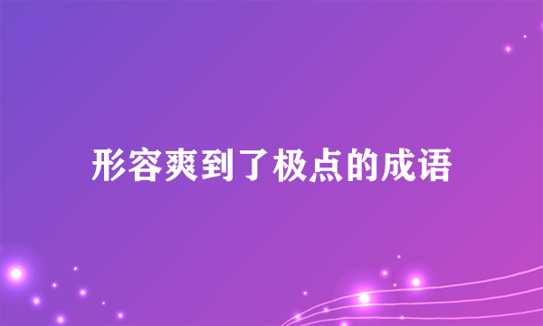 形容爽到了极点的成语