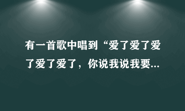 有一首歌中唱到“爱了爱了爱了爱了爱了，你说我说我要我们在一起”请问这首歌叫什么名字啊？