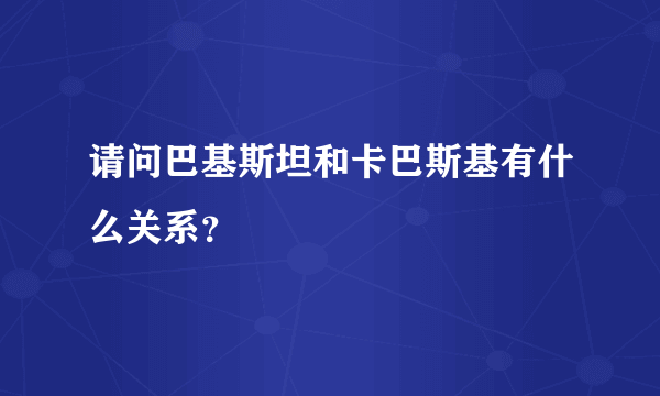 请问巴基斯坦和卡巴斯基有什么关系？