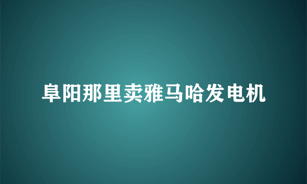 阜阳那里卖雅马哈发电机