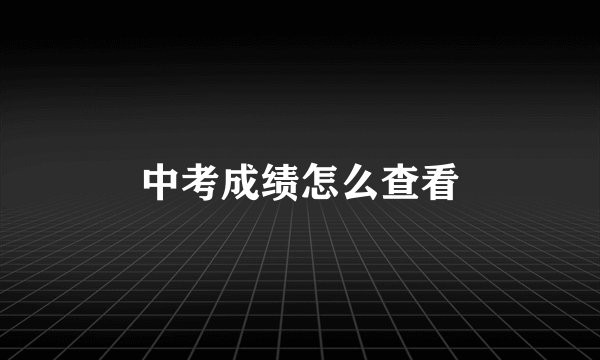 中考成绩怎么查看