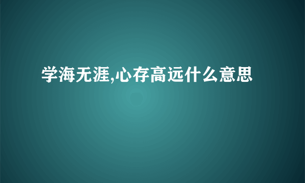 学海无涯,心存高远什么意思