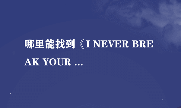 哪里能找到《I NEVER BREAK YOUR HEART》的歌词