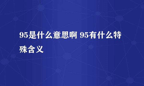 95是什么意思啊 95有什么特殊含义