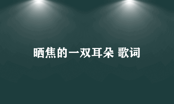 晒焦的一双耳朵 歌词