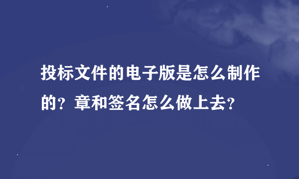 投标文件的电子版是怎么制作的？章和签名怎么做上去？