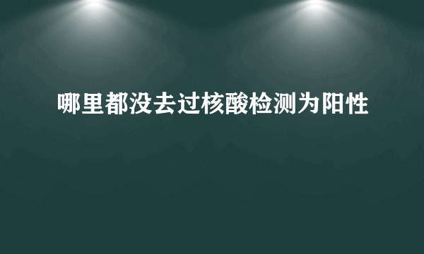 哪里都没去过核酸检测为阳性