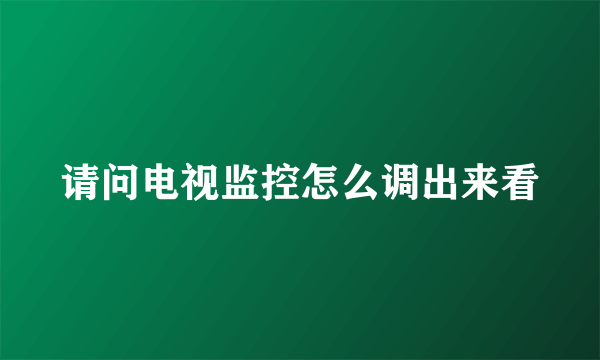 请问电视监控怎么调出来看