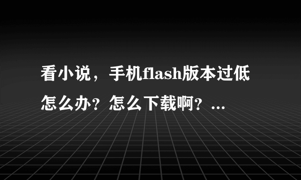 看小说，手机flash版本过低怎么办？怎么下载啊？我的手机是步步高i518