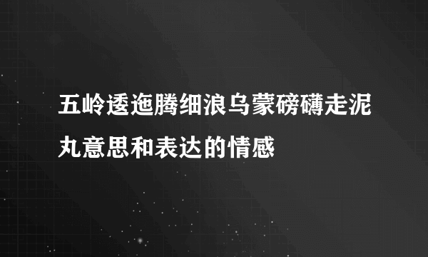 五岭逶迤腾细浪乌蒙磅礴走泥丸意思和表达的情感