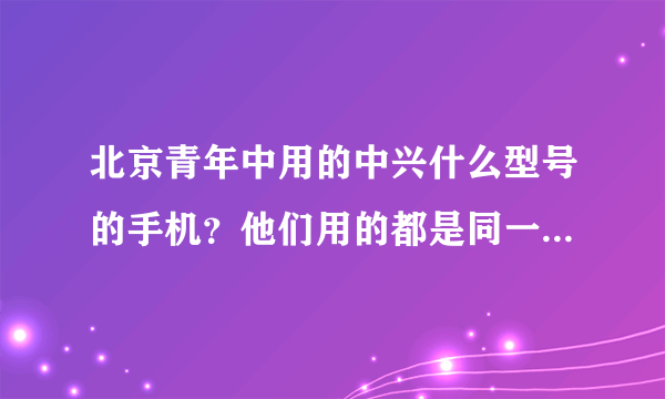 北京青年中用的中兴什么型号的手机？他们用的都是同一型号吗？