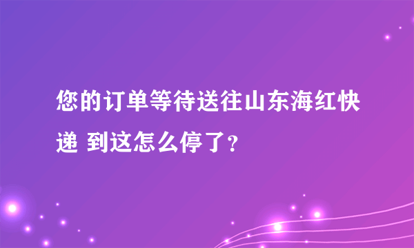 您的订单等待送往山东海红快递 到这怎么停了？