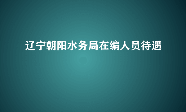 辽宁朝阳水务局在编人员待遇