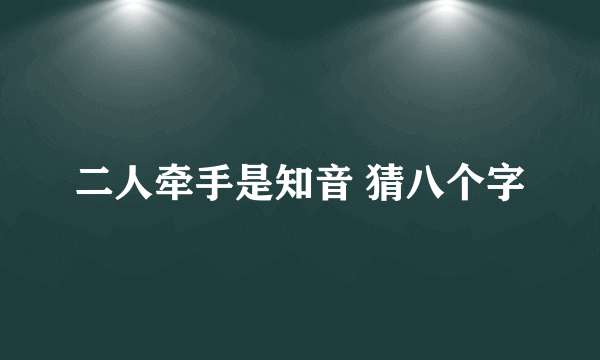 二人牵手是知音 猜八个字