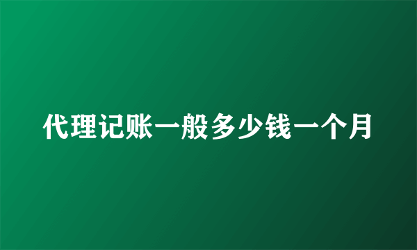 代理记账一般多少钱一个月