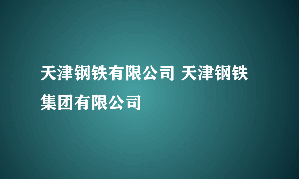 天津钢铁有限公司 天津钢铁集团有限公司