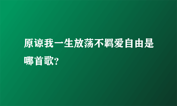 原谅我一生放荡不羁爱自由是哪首歌？