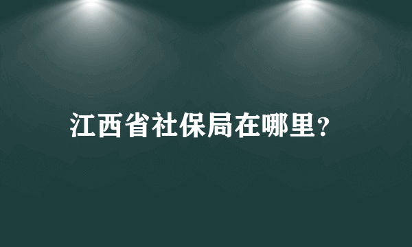 江西省社保局在哪里？