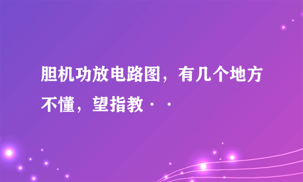 胆机功放电路图，有几个地方不懂，望指教··