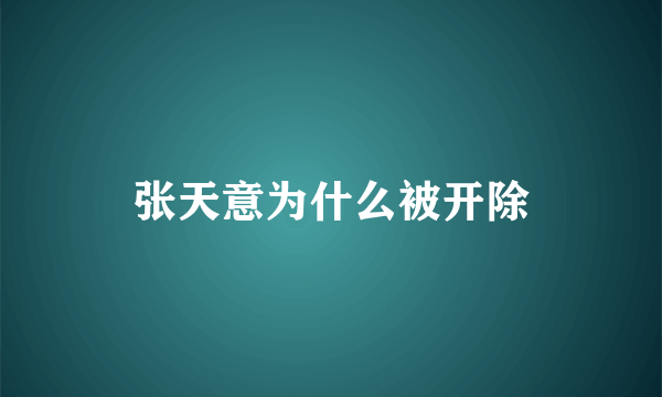 张天意为什么被开除