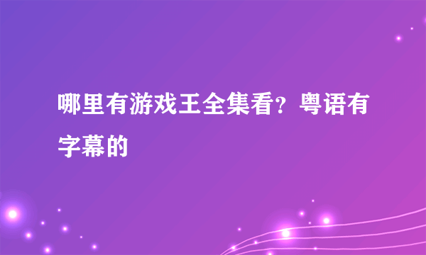 哪里有游戏王全集看？粤语有字幕的