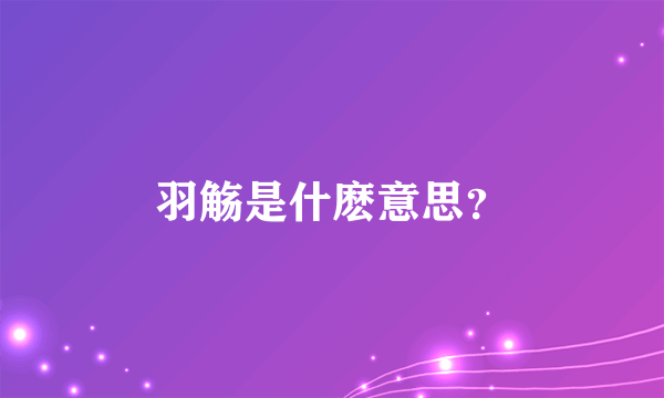 羽觞是什麽意思？