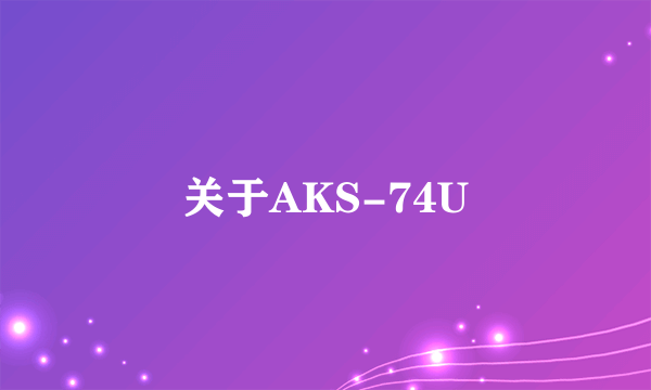 关于AKS-74U