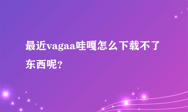 最近vagaa哇嘎怎么下载不了东西呢？